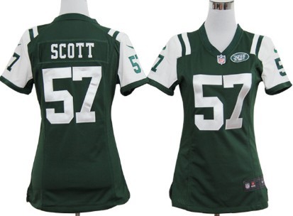 Womens Team Nike Jerseys New York Jets 57 Bart Scott Green Game